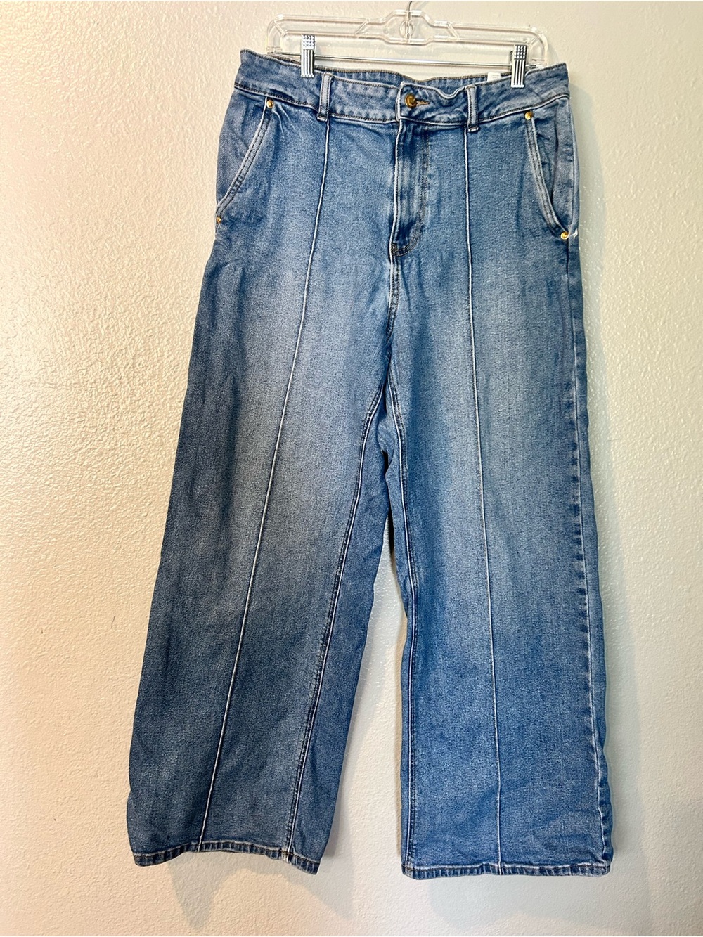 Michael Kors High Rise Wide Leg Pintuck Jeans - Size 14